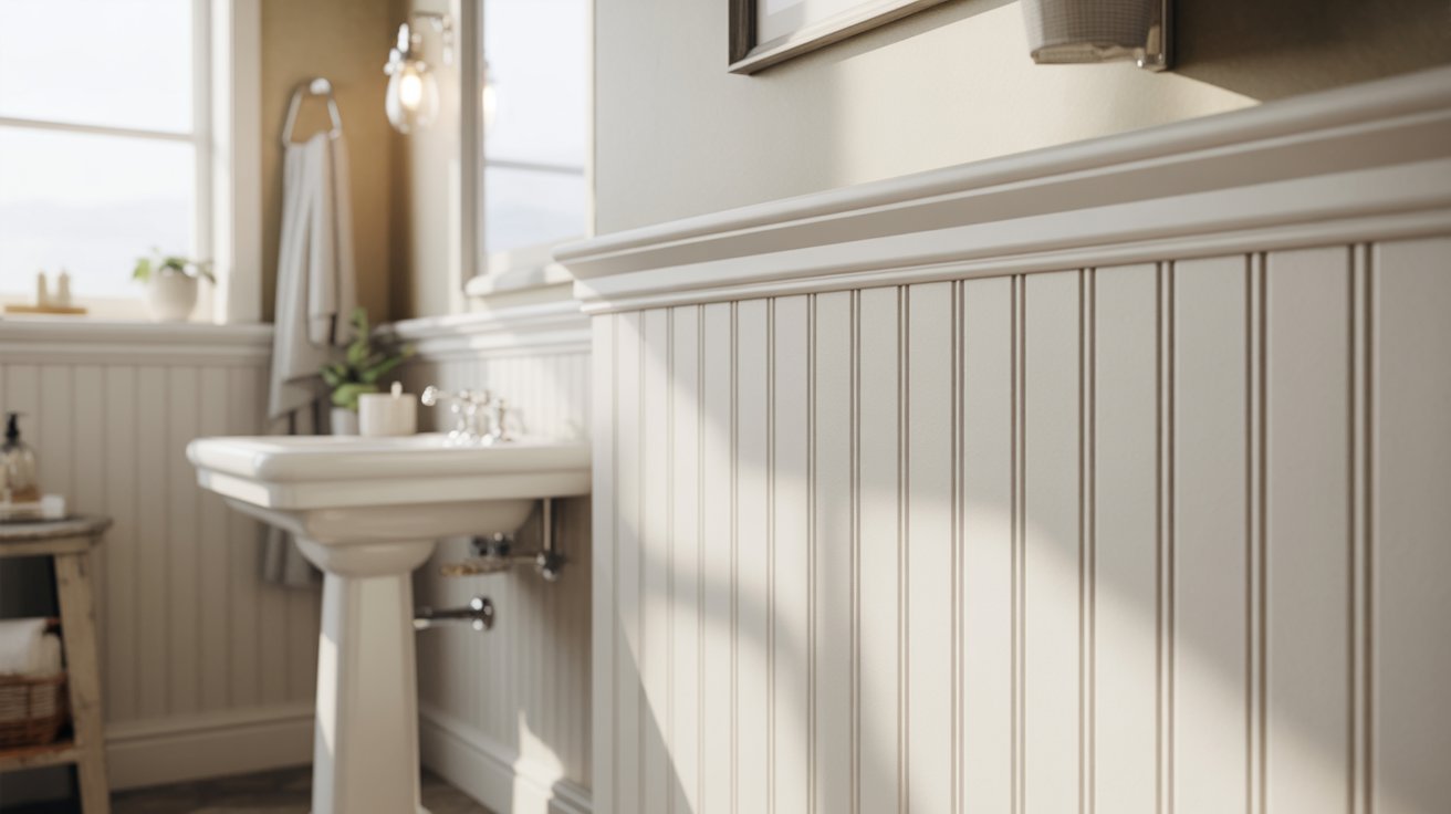 Beadboard-Style White Shiplap