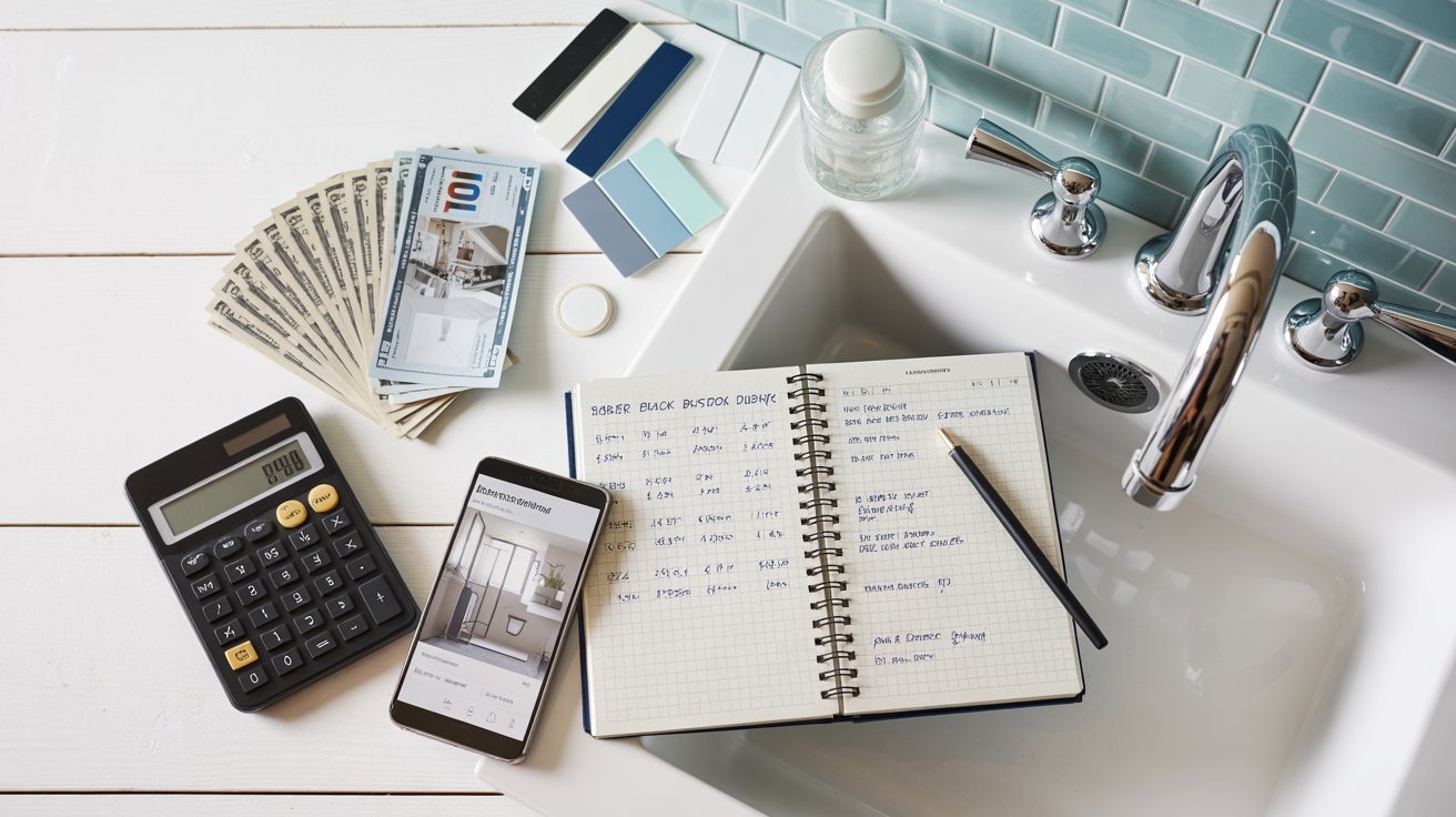 . Infographic illustrating tips for saving money on home renovations, featuring budget-friendly strategies and cost-effective materials.