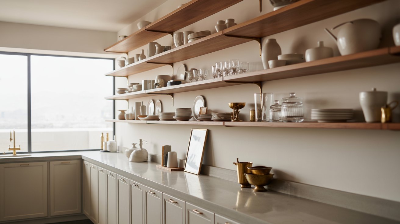 Choose Open Shelving for a Contemporary Feel