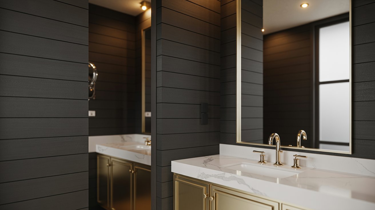 Dark Shiplap with Gold Accents