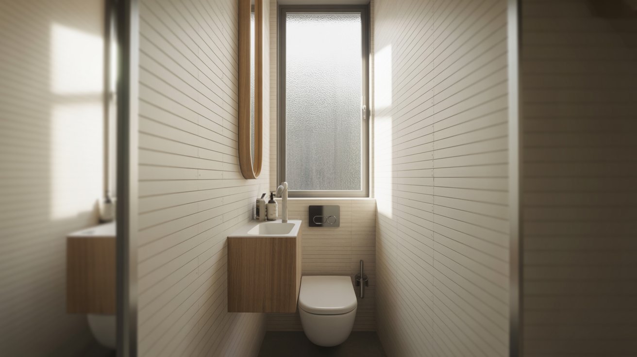 Narrow Bathroom Vertical Shiplap