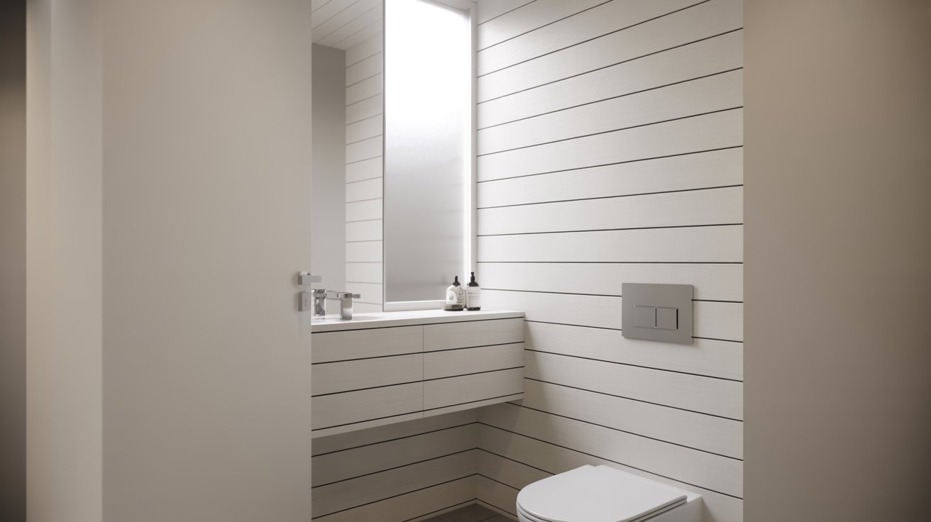 Shiplap Behind the Toilet Wall