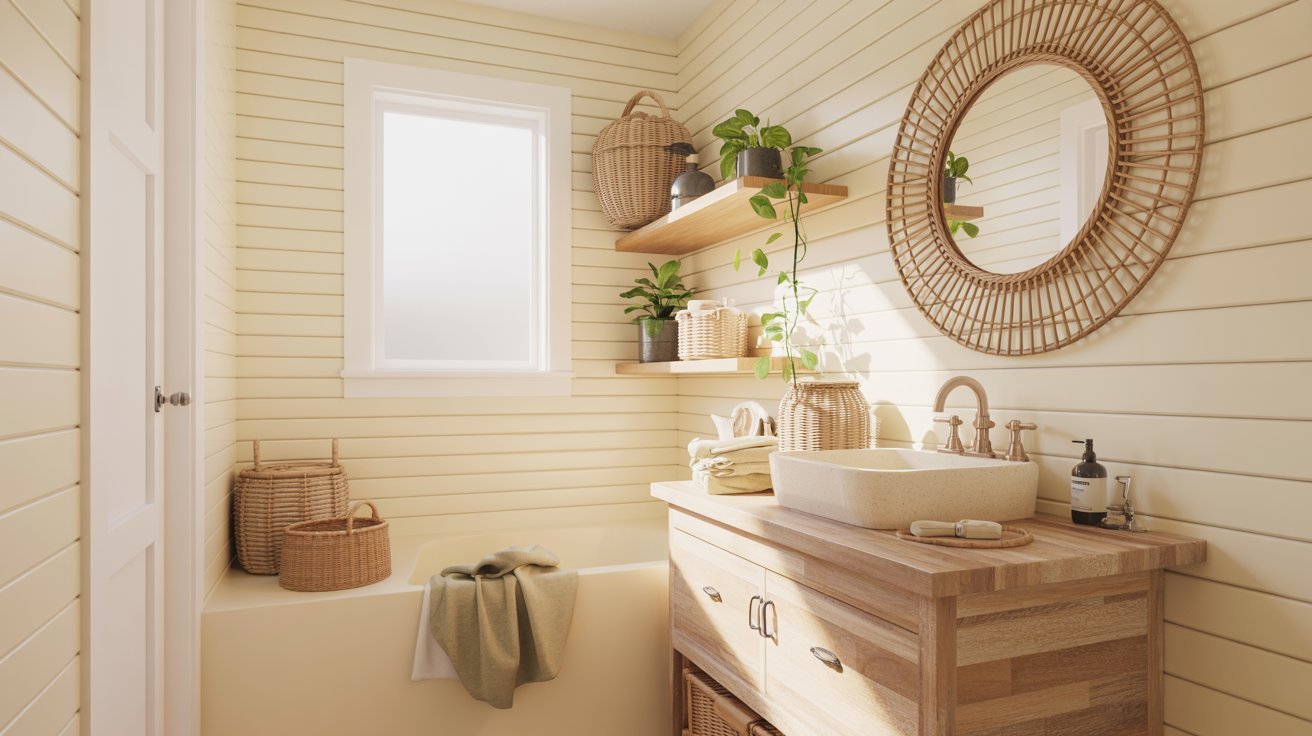 Shiplap with Rattan Accessories