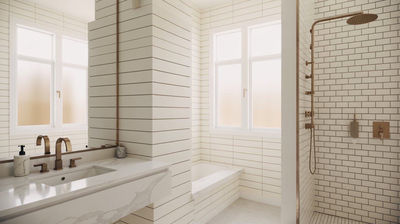 Shiplap with Tile or Marble