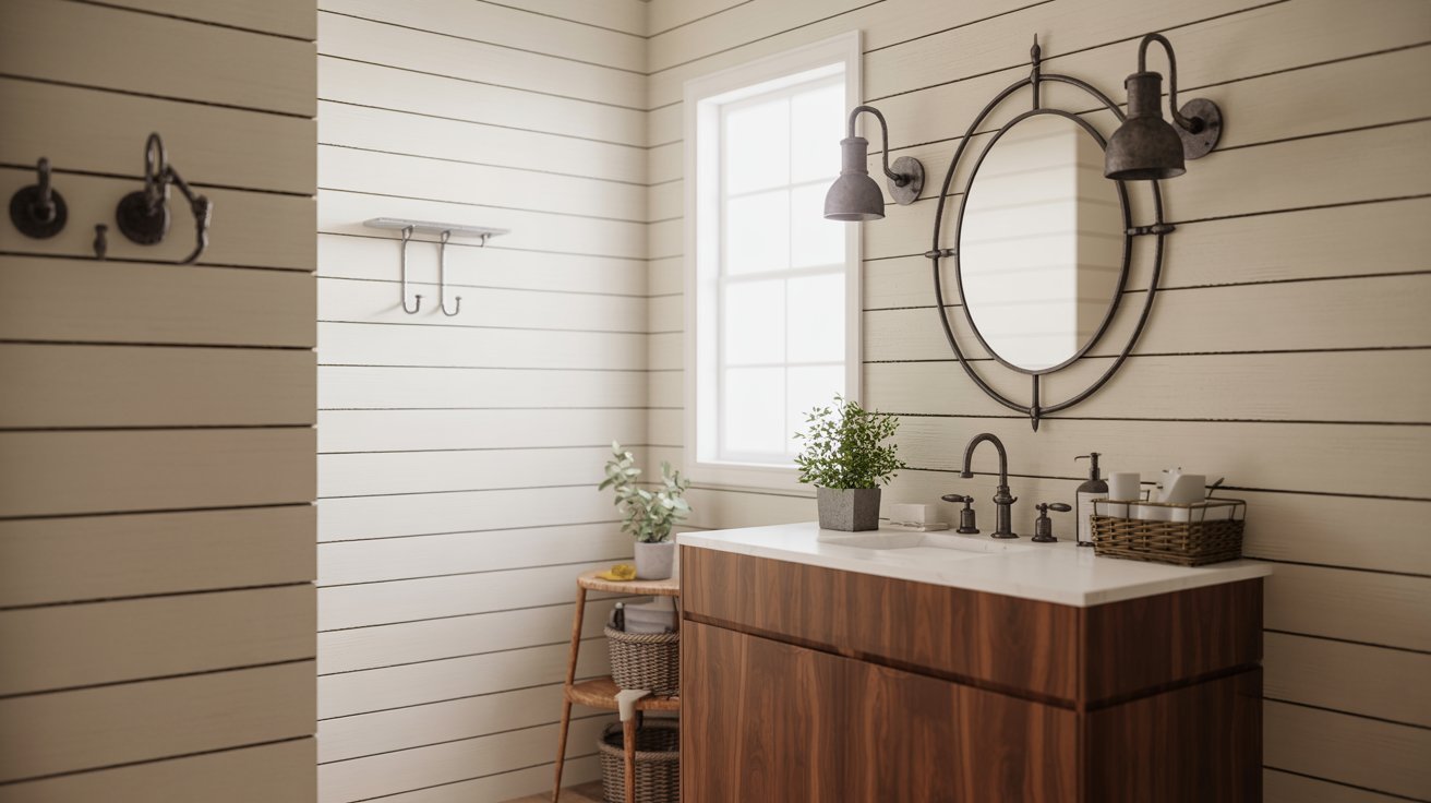 Shiplap with Wrought Iron Details