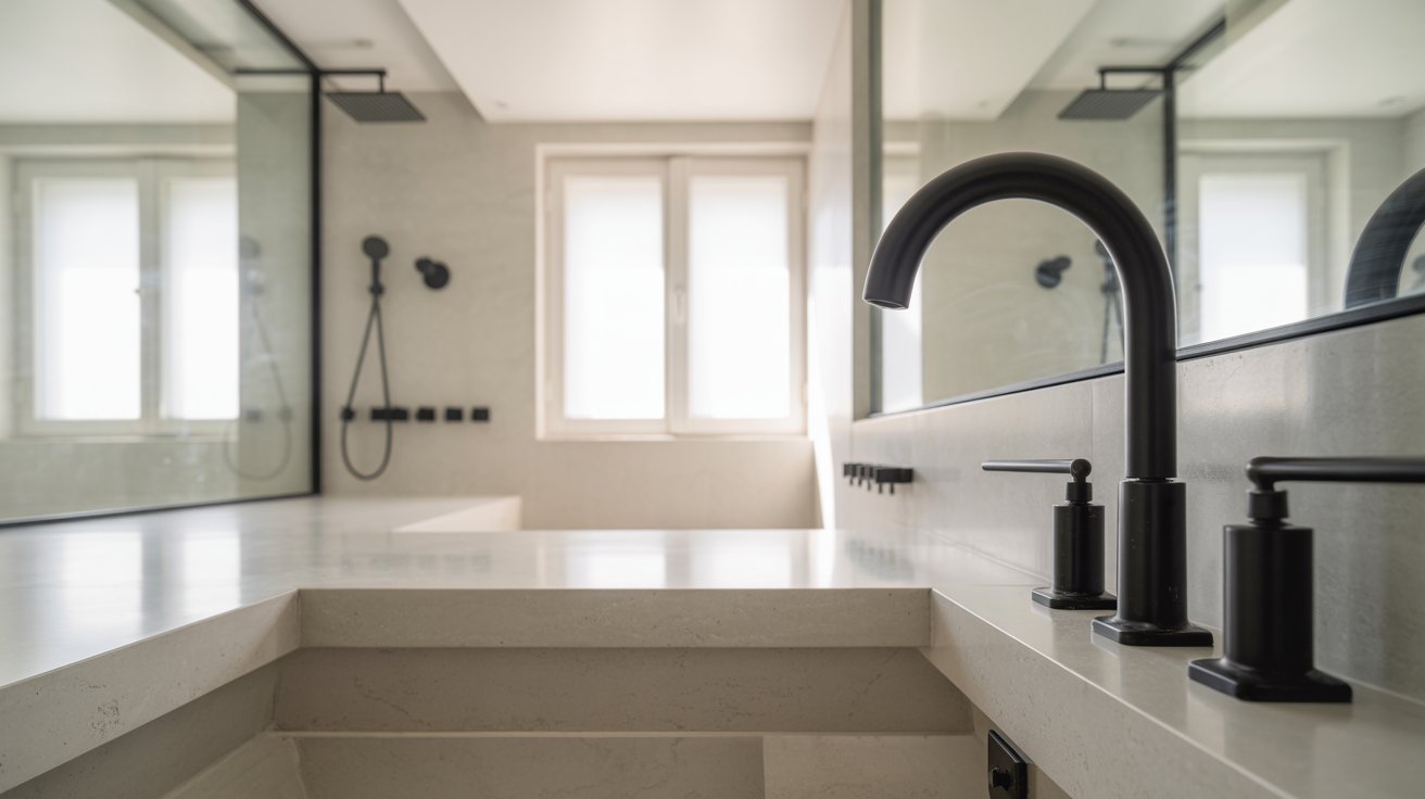 Use Matte Black or Brushed Fixtures