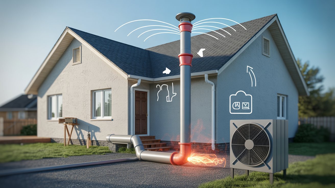 Home heating system featuring a heat pump and air conditioner, showcasing modern HVAC technology for climate control.