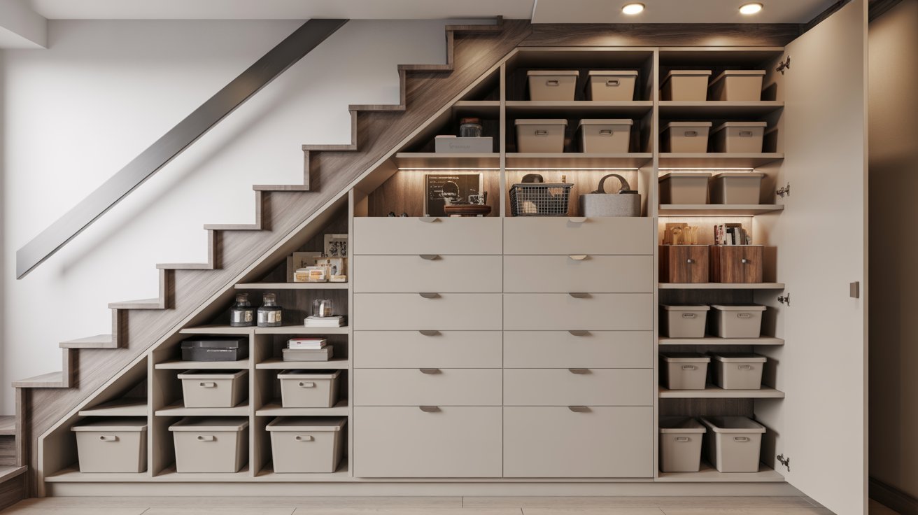 How to Design Under Basement Stairs Storage Efficiently
