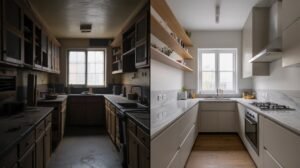 Galley Kitchen Before and After Makeover