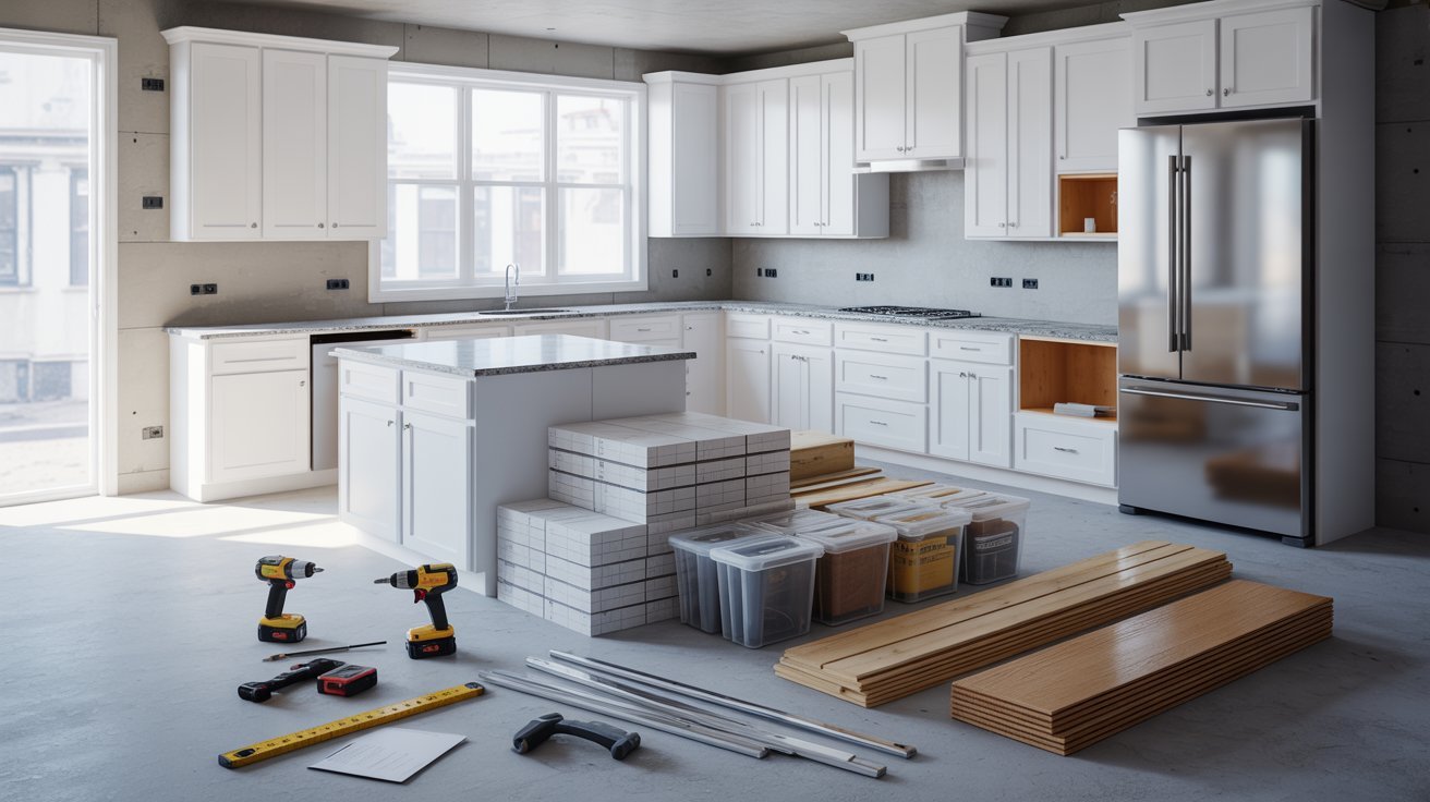 A collection of modern kitchen remodeling ideas featuring stylish cabinets, countertops, and appliances for home improvement.
