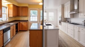 Outdated Kitchen Before and After