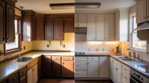 Old Kitchen Before and After With Budget