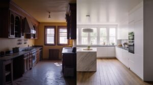 Closed Kitchen to Open Kitchen Before