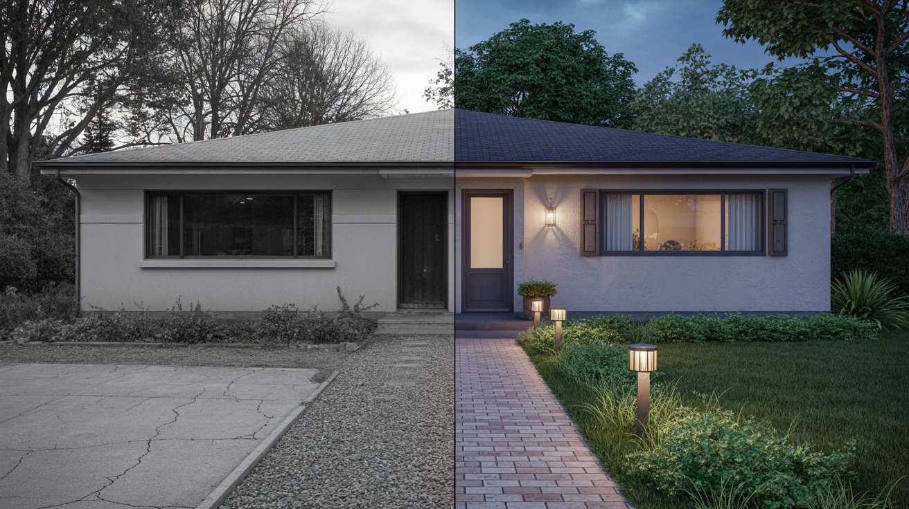 Curb Appeal 1970's Split Level Remodel Ideas