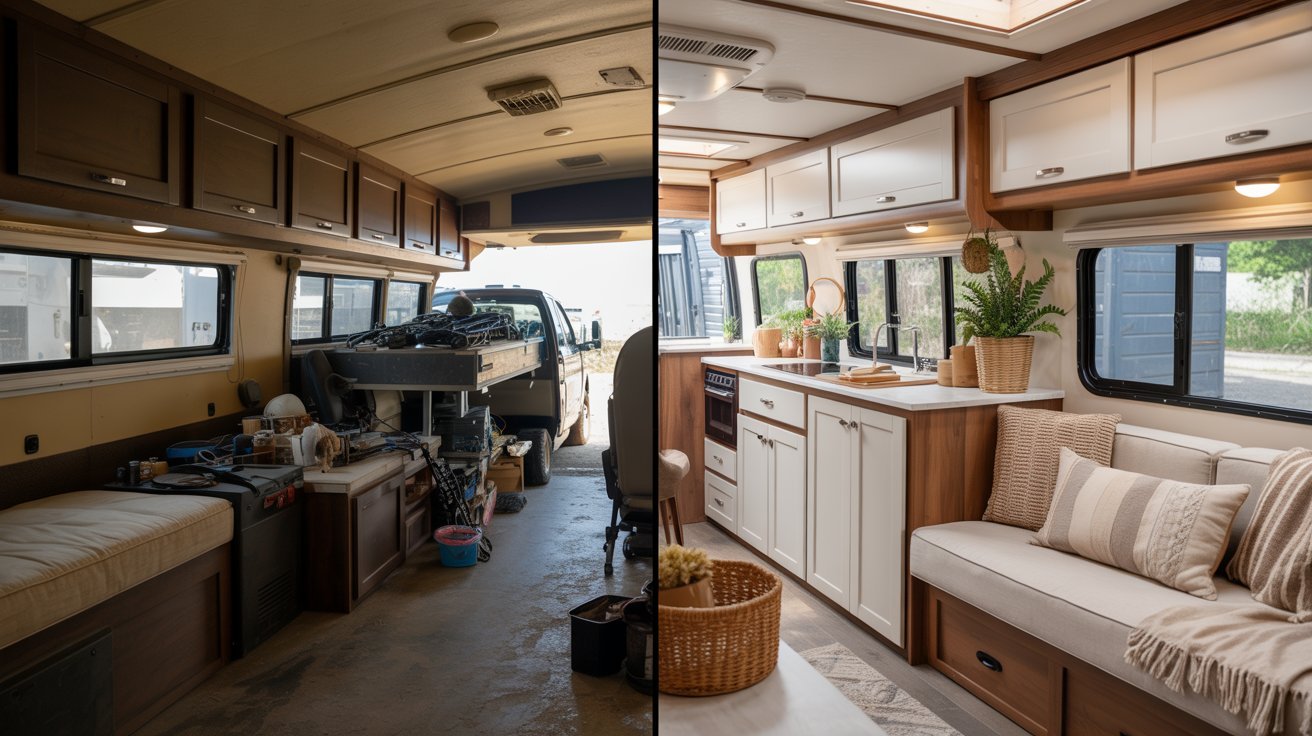 Before and After Toy Hauler Remodel