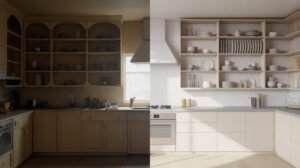 Kitchen Before and After Pics With Open Shelving