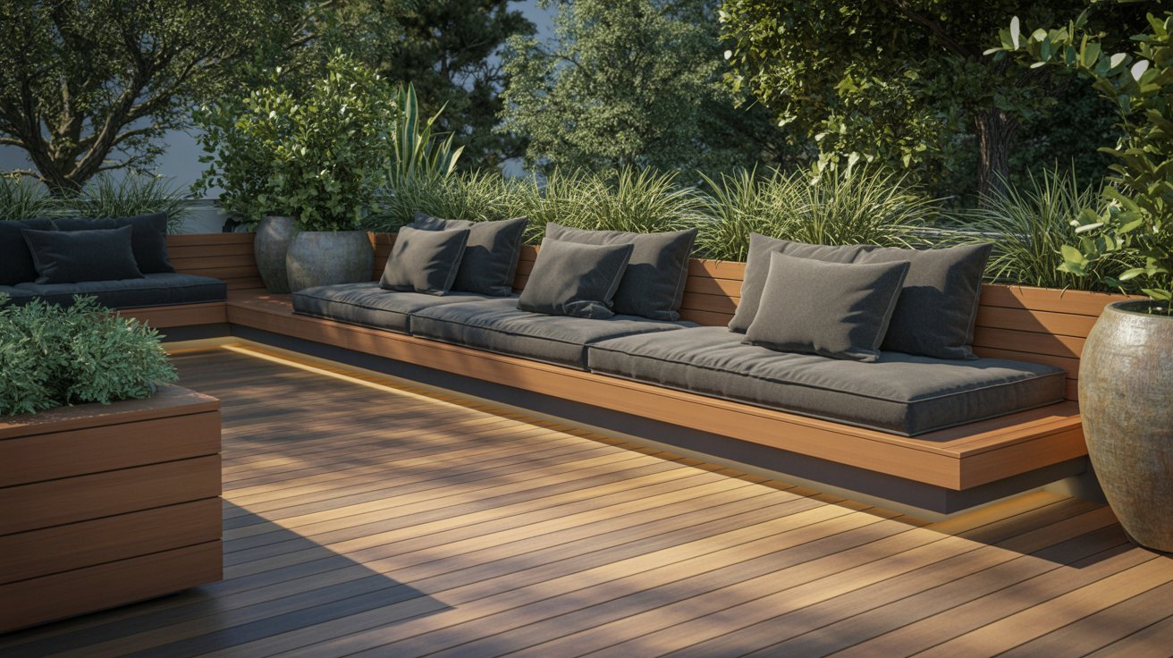Built-In Deck Seating for Space Efficiency